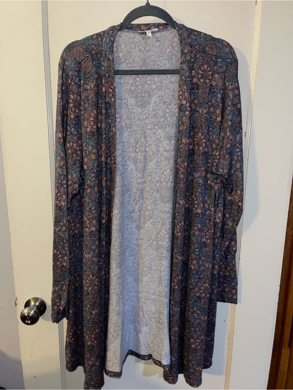 Maurices Navy Floral Open-Front Cardigan